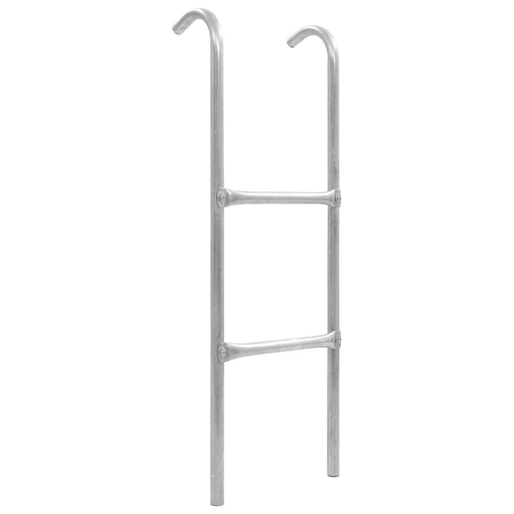 Trampolineladder Met 2 Sporten 102,6 Cm Staal Zilverkleurig