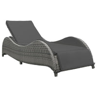 Ligbed Met Kussen Poly Rattan Antraciet
