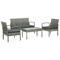 Loungeset Met Kussens Poly Rattan