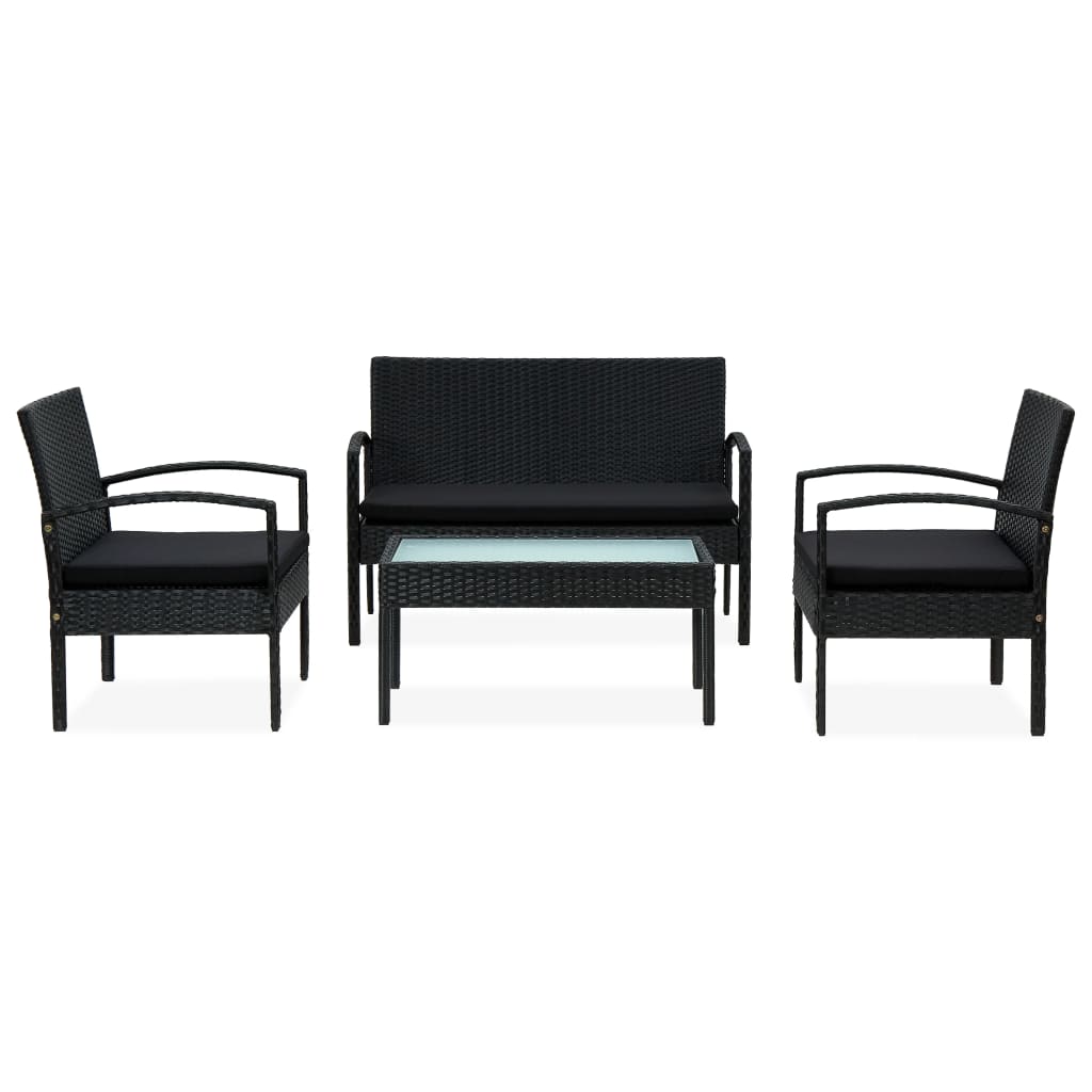 Loungeset Met Kussens Poly Rattan