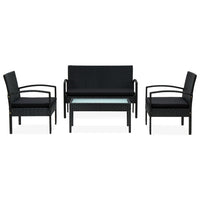 Loungeset Met Kussens Poly Rattan