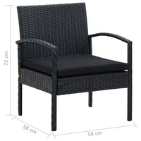 Loungeset Met Kussens Poly Rattan
