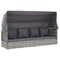 Tuinbed Met Luifel Poly Rattan Gemengd