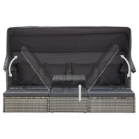 Tuinbed Met Luifel Poly Rattan Gemengd