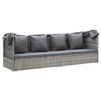 Tuinbed Met Luifel Poly Rattan Gemengd