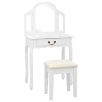 Kaptafel Met Kruk 65X36X128 Cm Paulowniahout Mdf