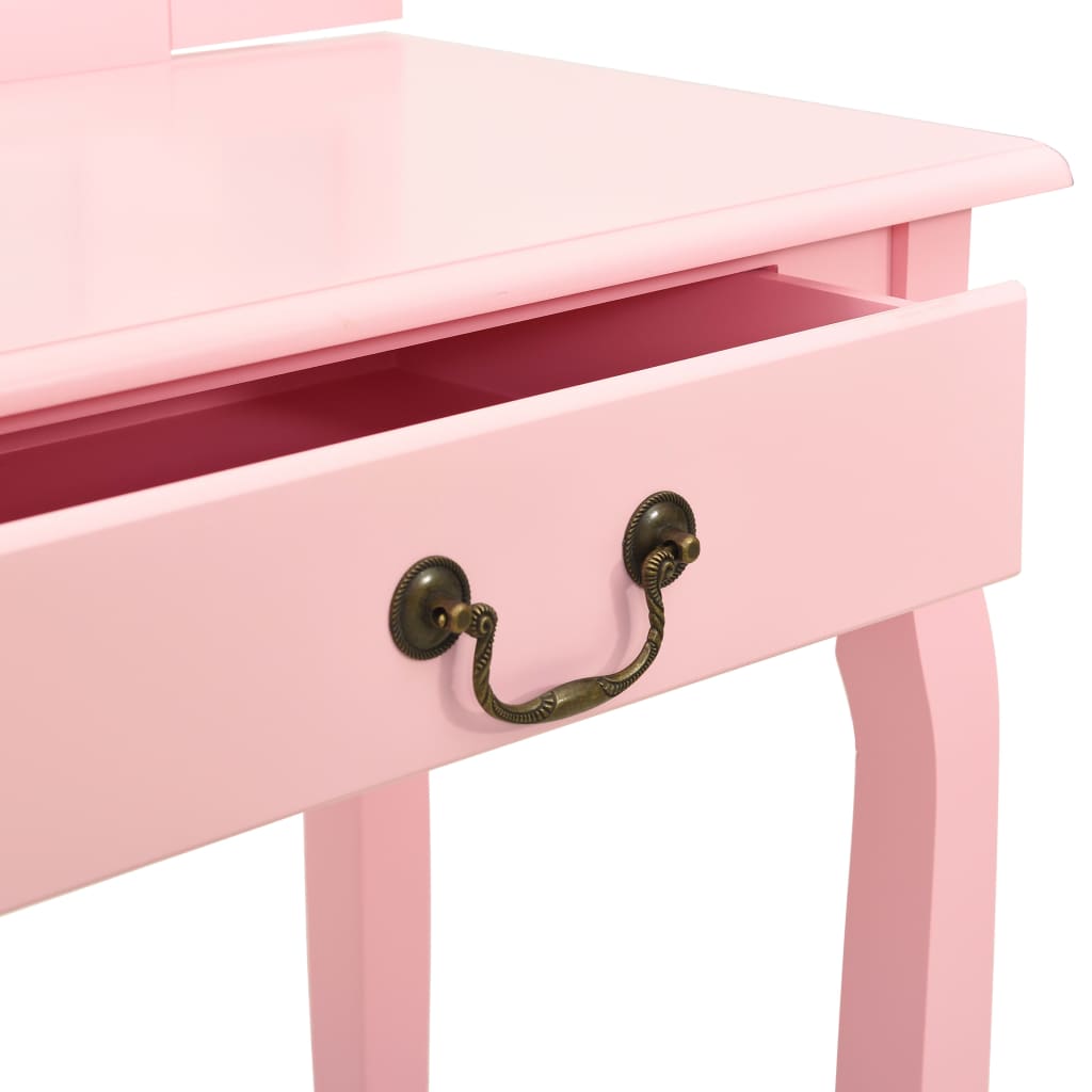 Kaptafel Met Kruk 65X36X128 Cm Paulowniahout Mdf