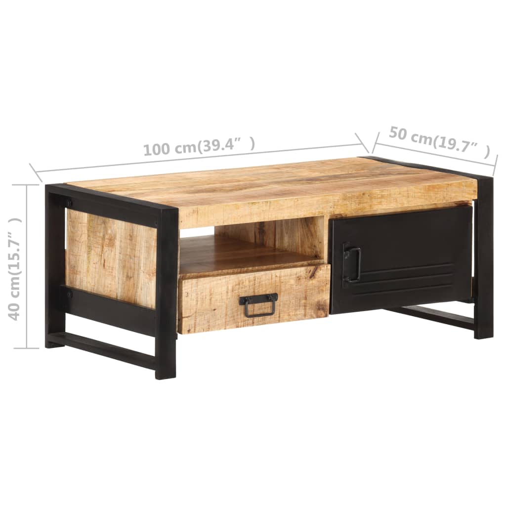 Salontafel 100X50X40 Cm Ruw Mangohout
