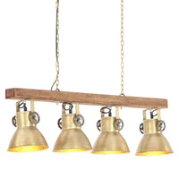 Plafondlamp Industrieel E27 Mangohout Messingkleurig Donkerbruin