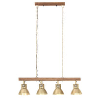 Plafondlamp Industrieel E27 Mangohout Messingkleurig Donkerbruin