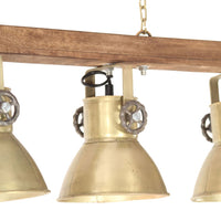 Plafondlamp Industrieel E27 Mangohout Messingkleurig Donkerbruin