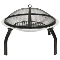 Vuurschaal En Barbecue 2-In-1 Met Pook 56X56X49 Cm Rvs