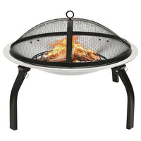 Vuurschaal En Barbecue 2-In-1 Met Pook 56X56X49 Cm Rvs