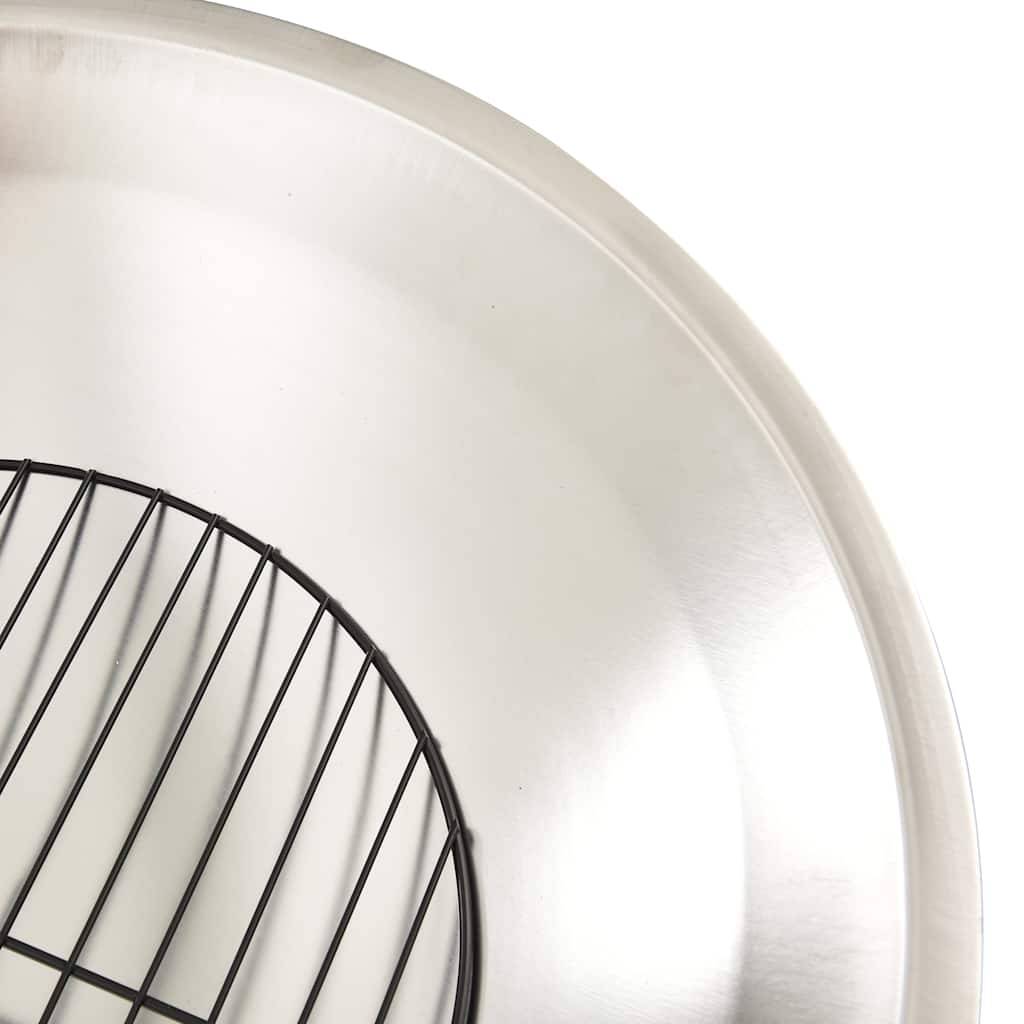 Vuurschaal En Barbecue 2-In-1 Met Pook 59X59X60 Cm Rvs Zwart