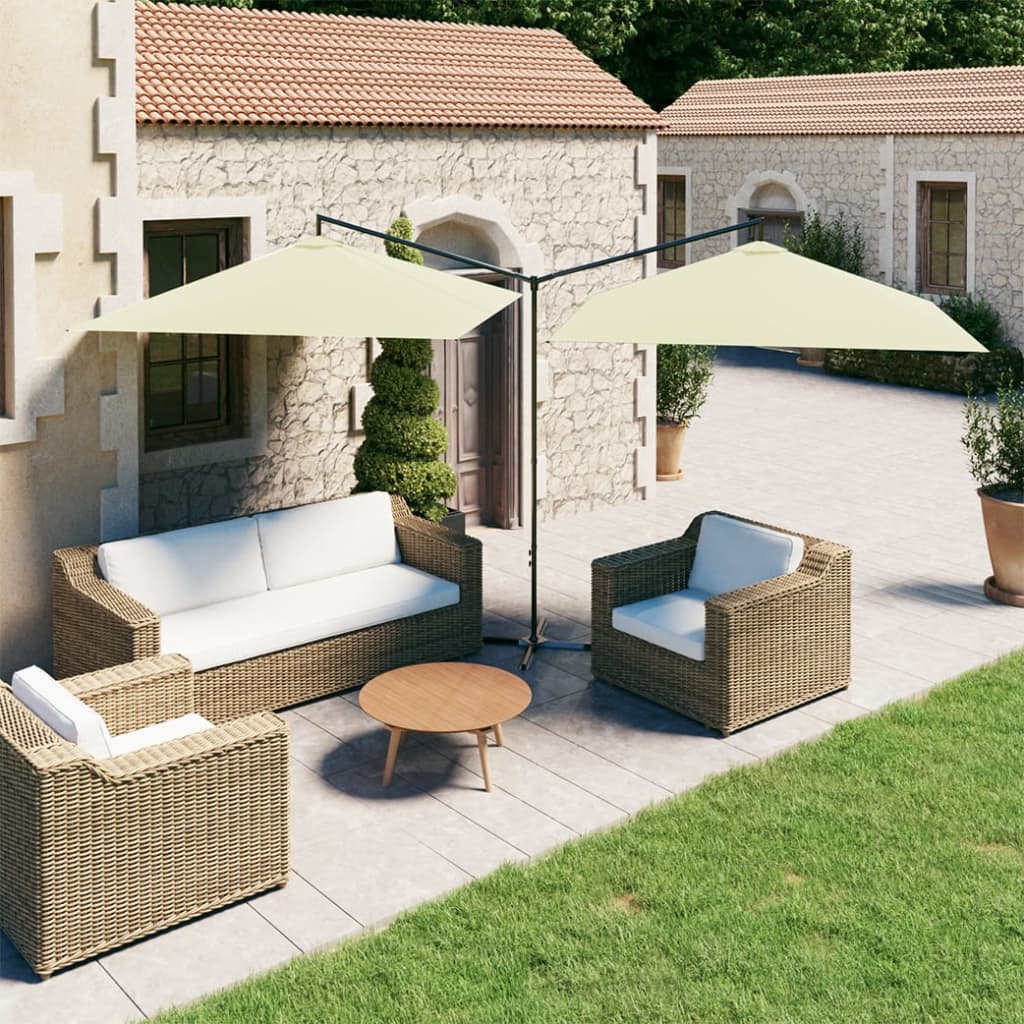 Parasol Dubbel Met Stalen Paal 600X300 Cm