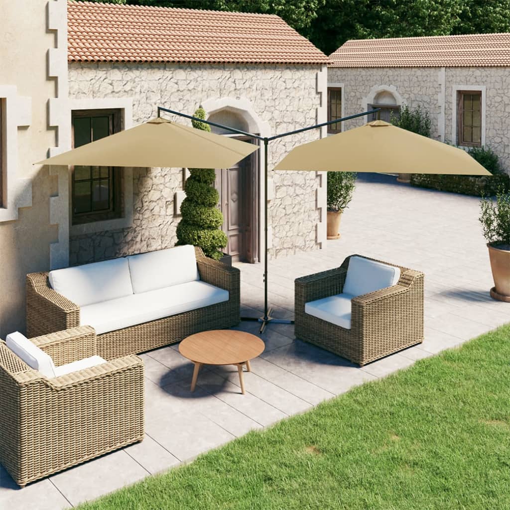 Parasol Dubbel Met Stalen Paal 600X300 Cm