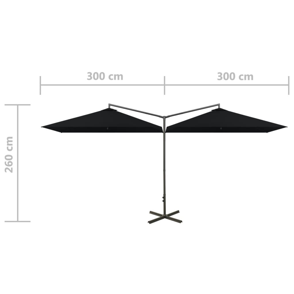 Parasol Dubbel Met Stalen Paal 600X300 Cm