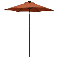Parasol Met Led-Verlichting 200X211 Cm Aluminium