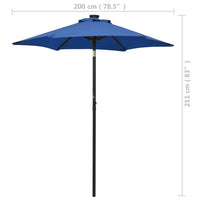Parasol Met Led-Verlichting 200X211 Cm Aluminium