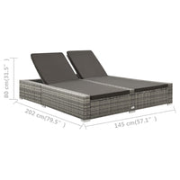 Ligbed Tweepersoons Poly Rattan