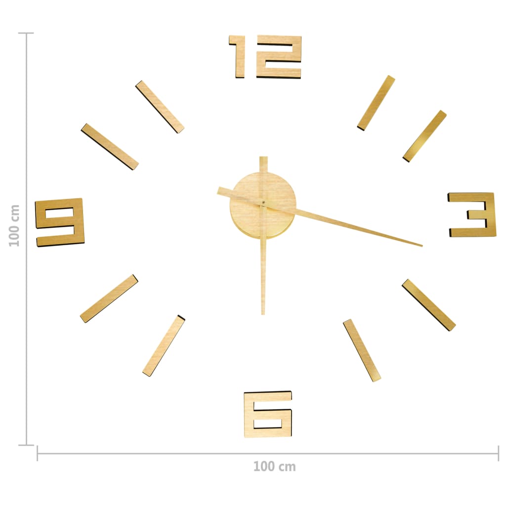 3D-Wandklok Modern Xxl 100 Cm Kleurig