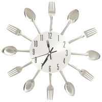 Wandklok Lepel-En-Vork 31 Cm Aluminium Zilverkleurig