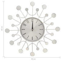 Wandklok 40 Cm Metaal Zilverkleurig