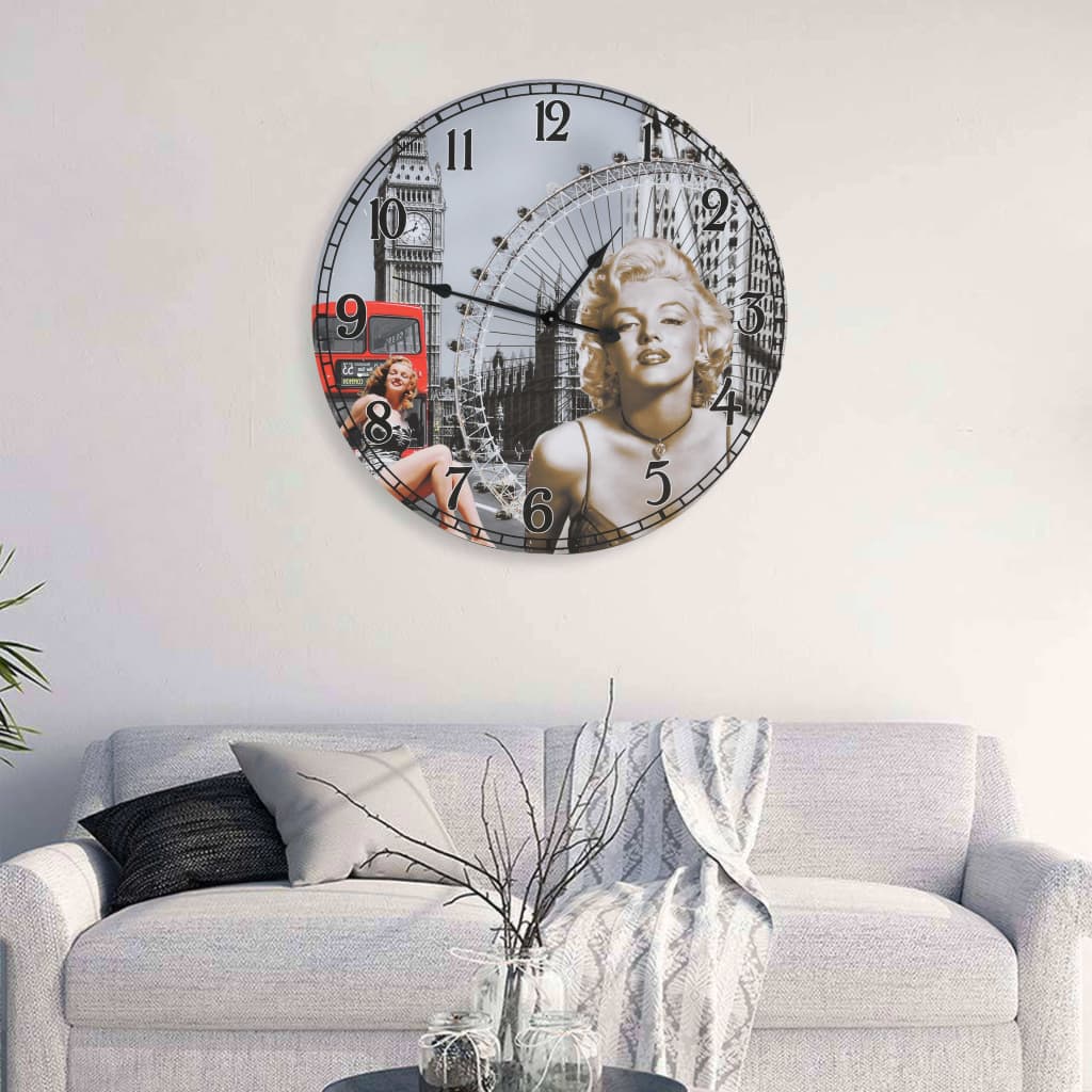 Wandklok Vintage Stijl Bloemen