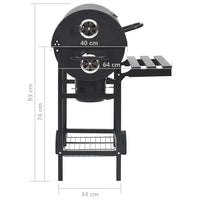 Barbecuevat Met Wielen En Schappen 115X85X95 Cm Staal Zwart