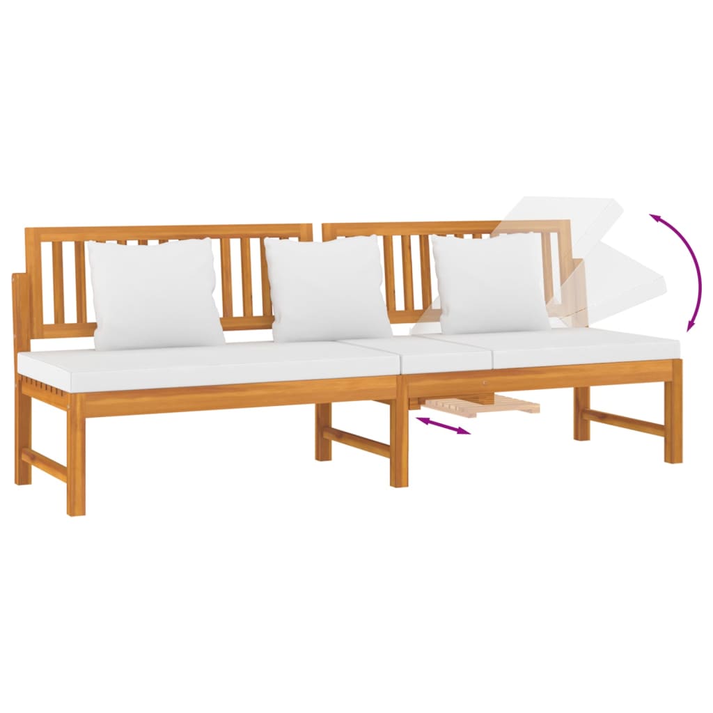 Dagbed Met Kleurig Kussen 200X60X75 Cm Massief Acaciahout