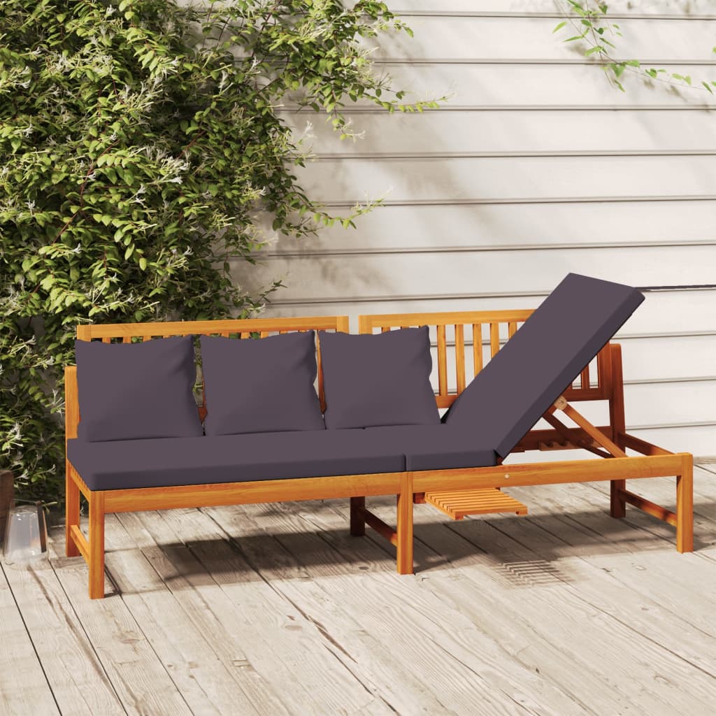 Dagbed Met Kleurig Kussen 200X60X75 Cm Massief Acaciahout