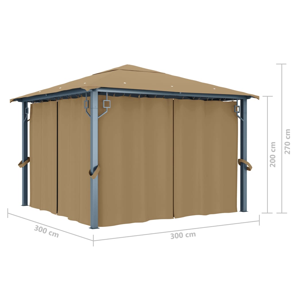 Prieel Met Gordijn Aluminium