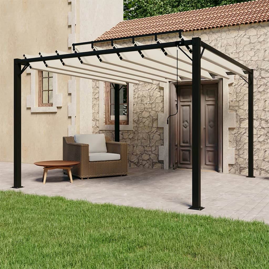 Prieel Met Lamellendak Stof En Aluminium