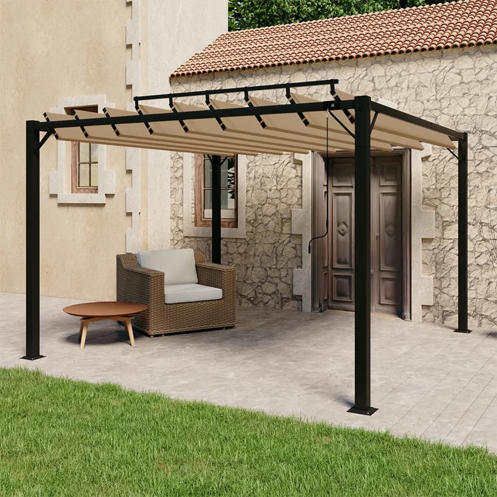 Prieel Met Lamellendak Stof En Aluminium