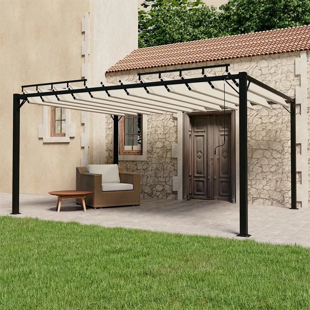 Prieel Met Lamellendak Stof En Aluminium
