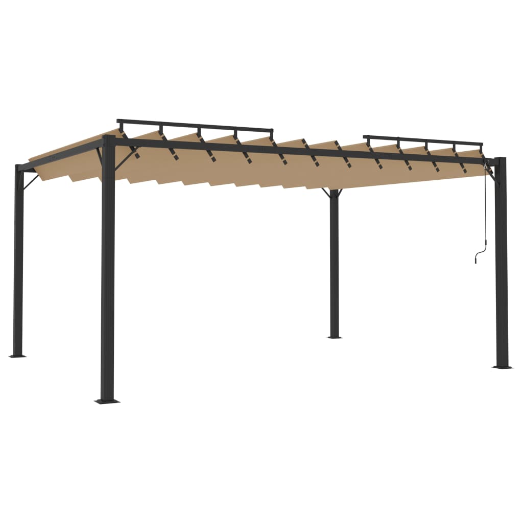 Prieel Met Lamellendak Stof En Aluminium