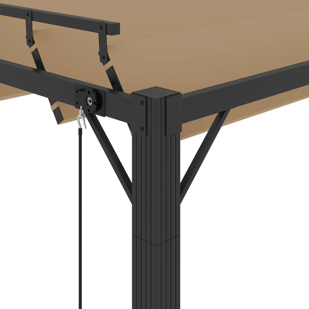 Prieel Met Lamellendak Stof En Aluminium