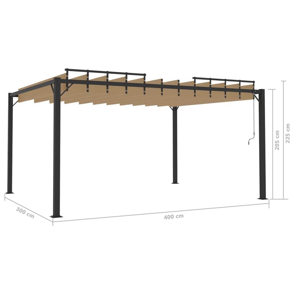 Prieel Met Lamellendak Stof En Aluminium