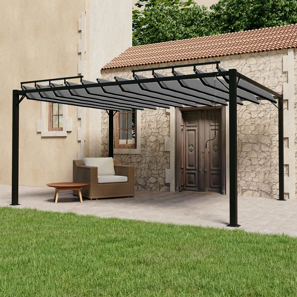 Prieel Met Lamellendak Stof En Aluminium