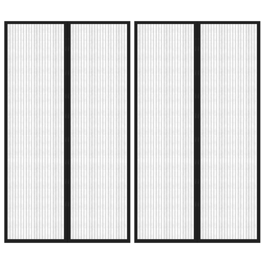 Insectendeurgordijnen 2 St Magnetisch Zwart