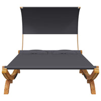 Loungebed Met Luifel Gebogen Hout Kleur