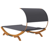 Loungebed Met Luifel Gebogen Hout Kleur