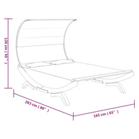 Loungebed Met Luifel Gebogen Hout Kleur