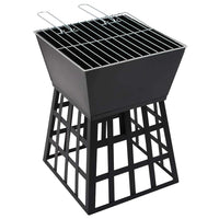 Vuurplaats En Barbecue 2-In-1 34X34X48 Cm Staal