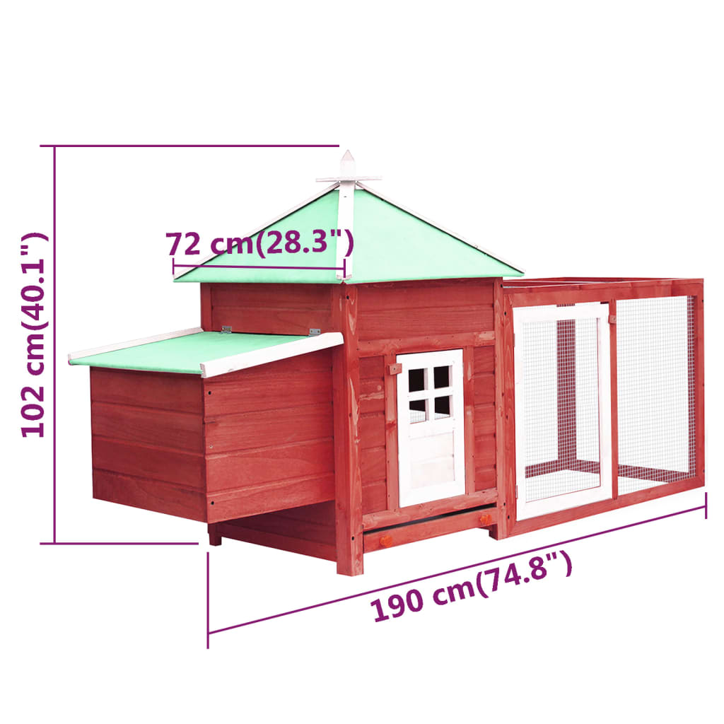 Kippenhok Met Nestkast 190X72X102 Massief Vurenhout