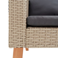 2-Delige Loungeset Met Kussens Poly Rattan
