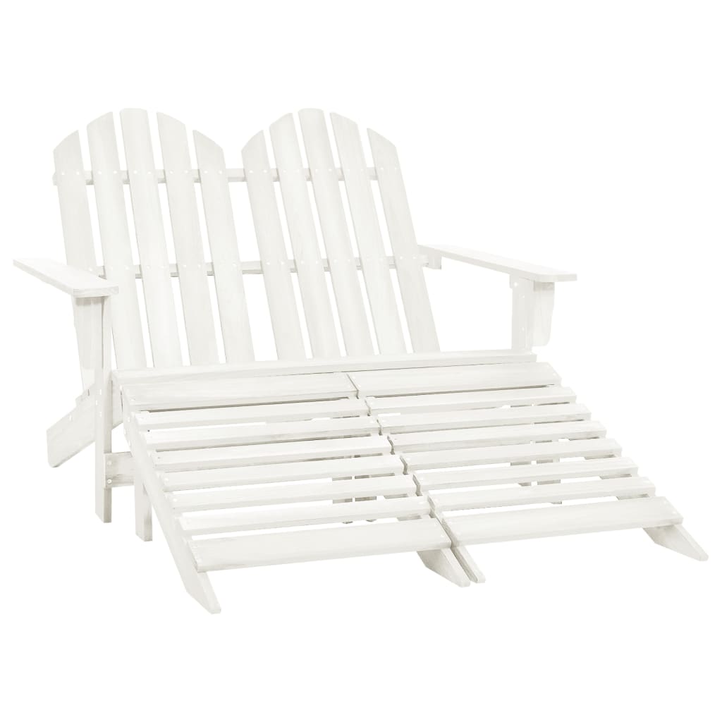 Tuinstoel 2-Zits Adirondack Met Voetenbank Vurenhout Blauw