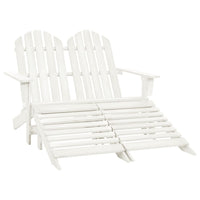 Tuinstoel 2-Zits Adirondack Met Voetenbank Vurenhout Blauw