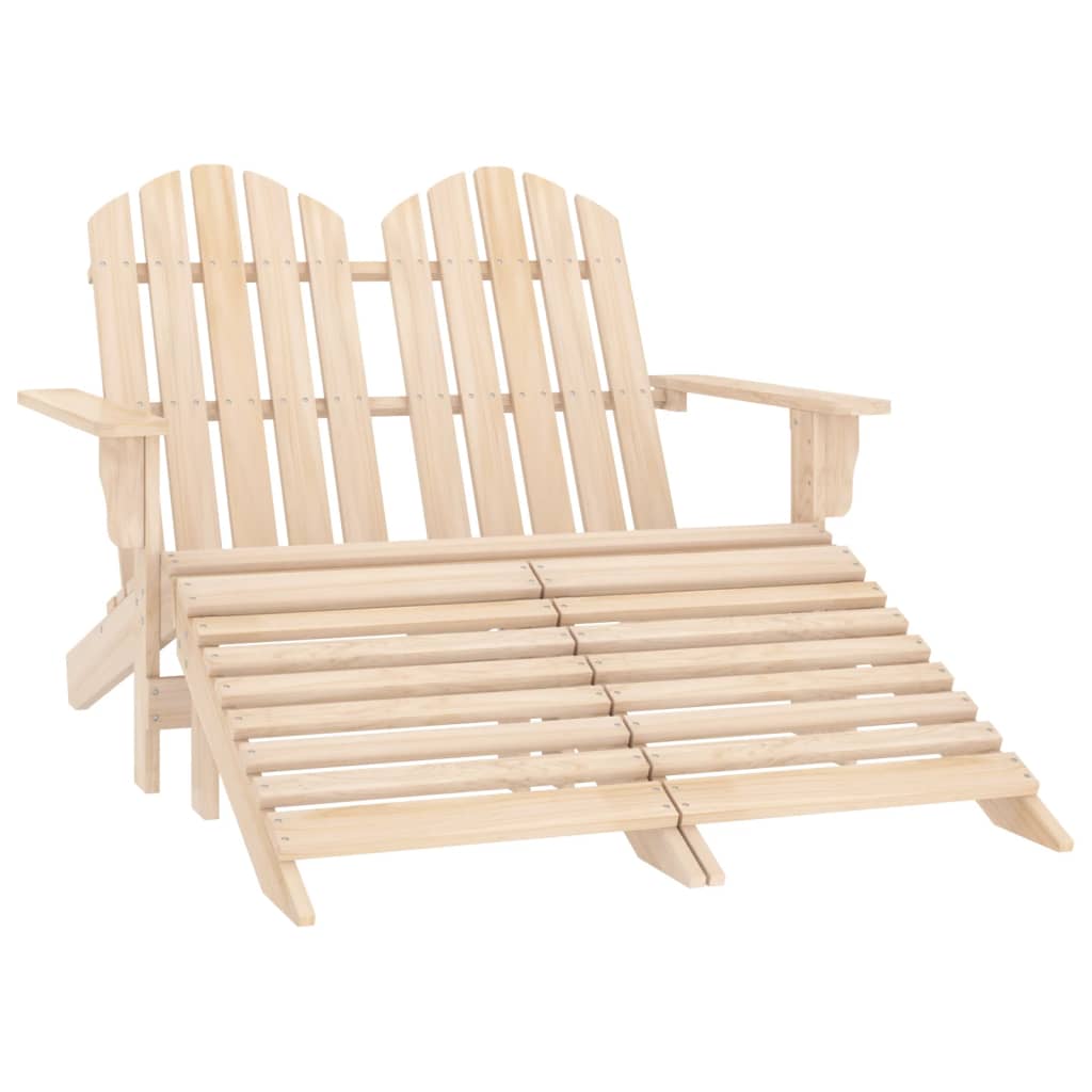 Tuinstoel 2-Zits Adirondack Met Voetenbank Vurenhout Blauw