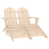 Tuinstoel 2-Zits Adirondack Met Voetenbank Vurenhout Blauw